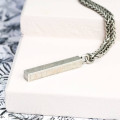 Personalised square bar necklace detail