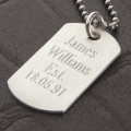 Personalised Sterling Silver Karma dog tag necklace