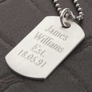 Personalised Sterling Silver Karma Dog Tag Necklace Personalised Sterling Silver Karma Dog Tag Necklace