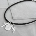 Personalised Sterling Silver Karma dog tag necklace
