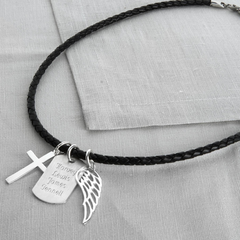 Personalised Sterling Silver Karma dog tag necklace