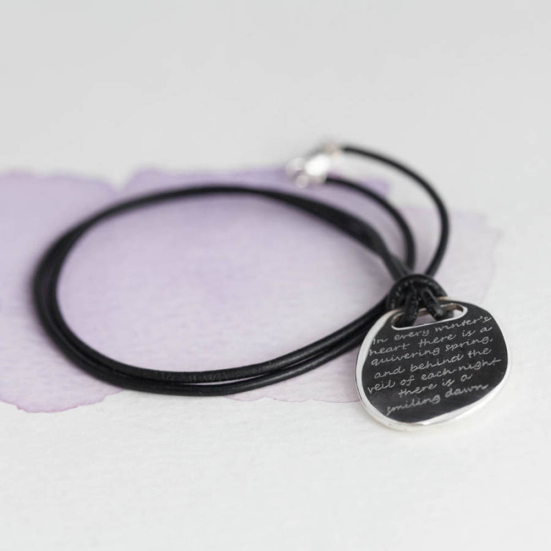 Men's sterling silver quote necklace