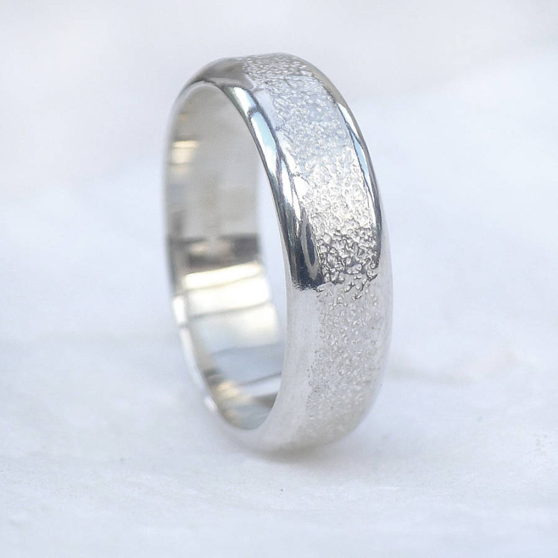Men's ring with concrete texture