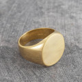 Men's solid silver circular signet ring