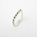 Men's square ring with black diamonds