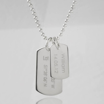 Mens Birth Day Celebration Dog Tags Necklace