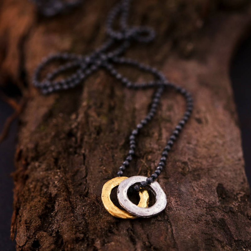 Men's mixed metal eternity necklace