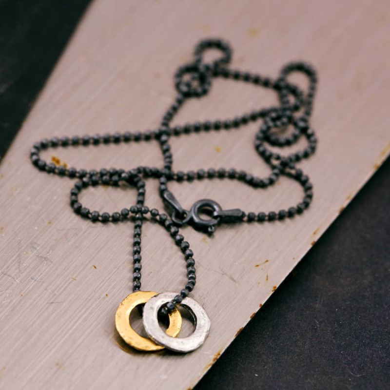 Men's mixed metal eternity necklace, gallery view