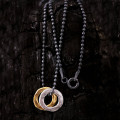 Men's mixed metal eternity necklace, gallery view