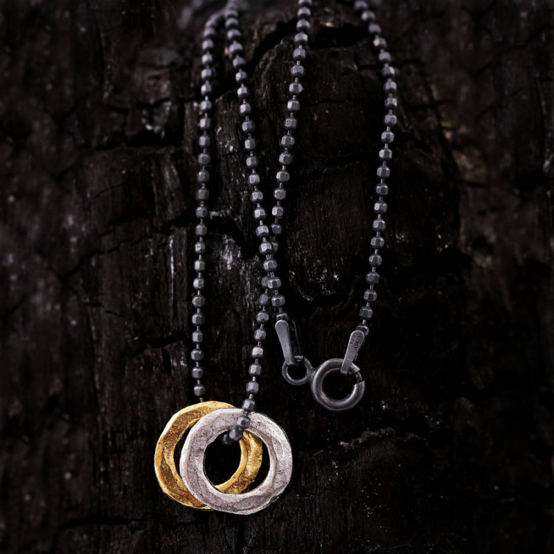 Men's mixed metal eternity necklace, gallery view