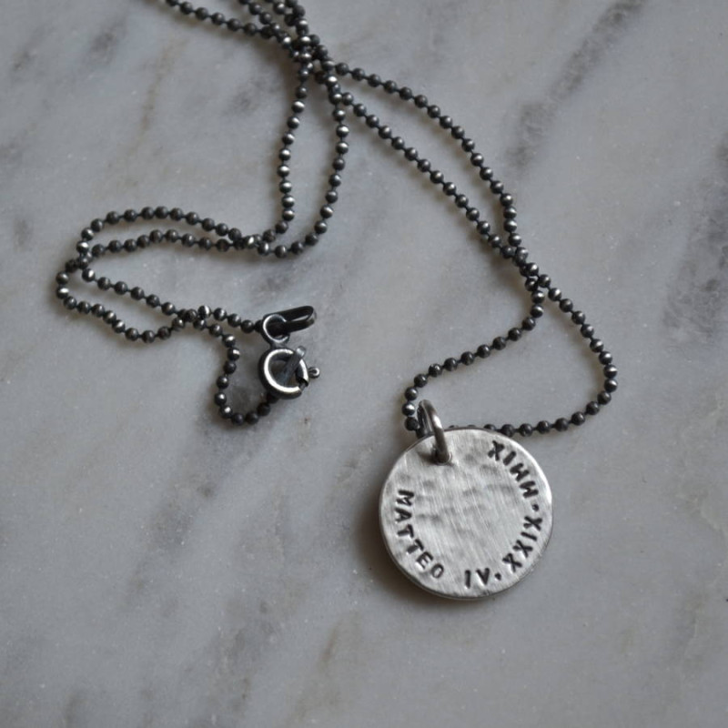 Men's personalised silver pendant product image