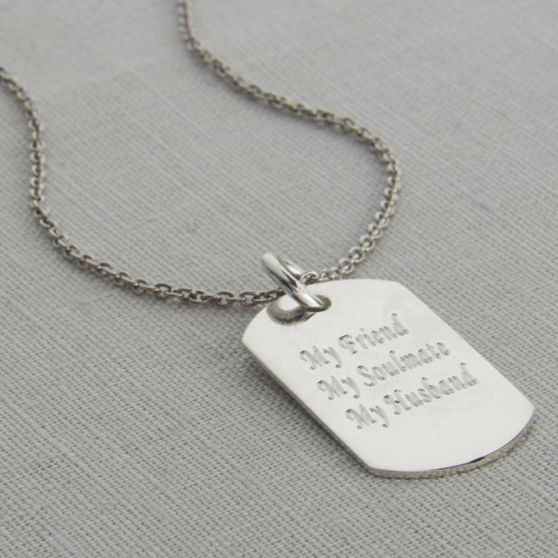 Personalised Polished Dog Tag Necklace Personalised polished dog tag necklace