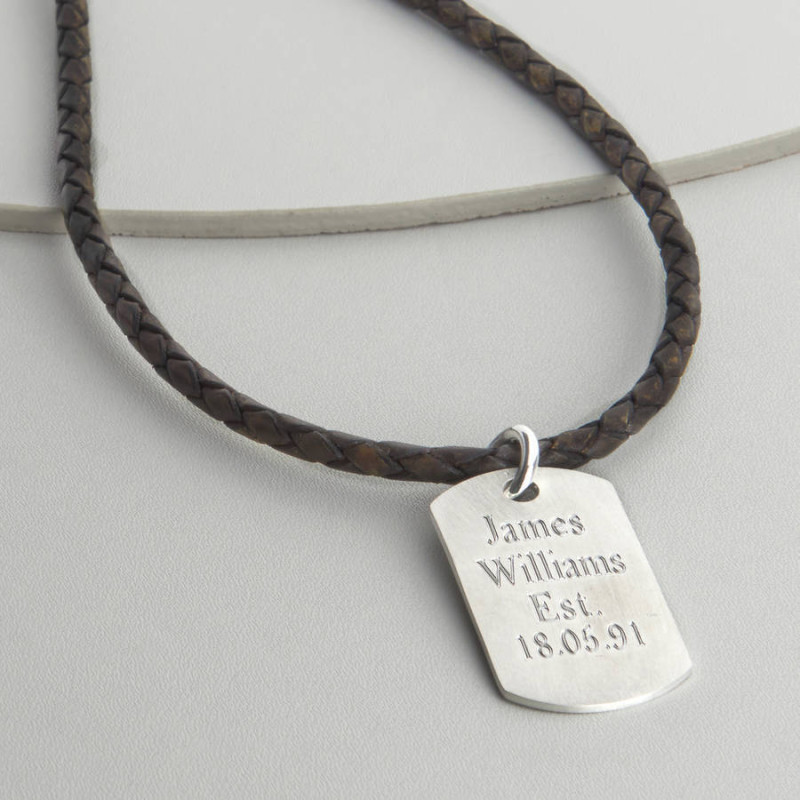 Personalised Polished Dog Tag Necklace Personalised polished dog tag necklace