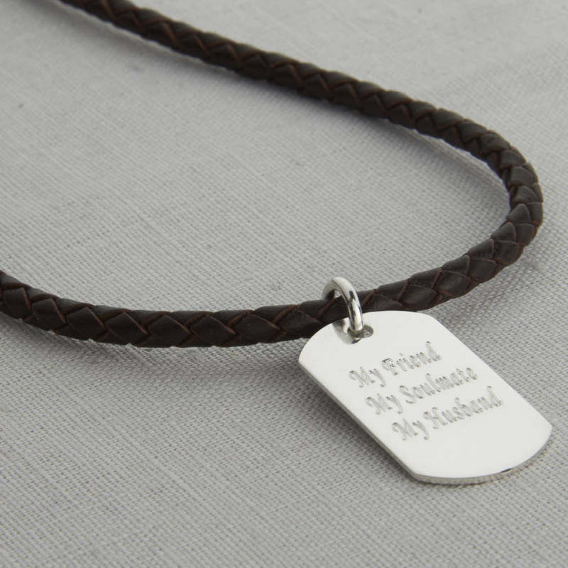 Personalised Polished Dog Tag Necklace Personalised polished dog tag necklace