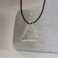 Men's secret message silver triangle necklace