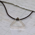 Men's secret message silver triangle necklace
