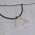 Men's secret message silver triangle necklace