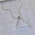 Men's secret message silver triangle necklace