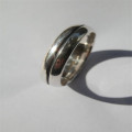 Men's silver oxidized band ring