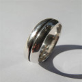 Men's silver oxidized band ring