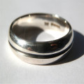 Men's silver oxidized band ring