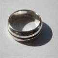 Men's silver oxidized band ring