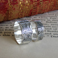 Men's Victorian style ring with engraved outer panels