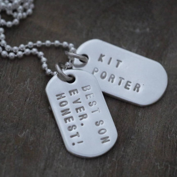Mini Silver Identity Dog Tags Mini Silver Identity Dog Tags