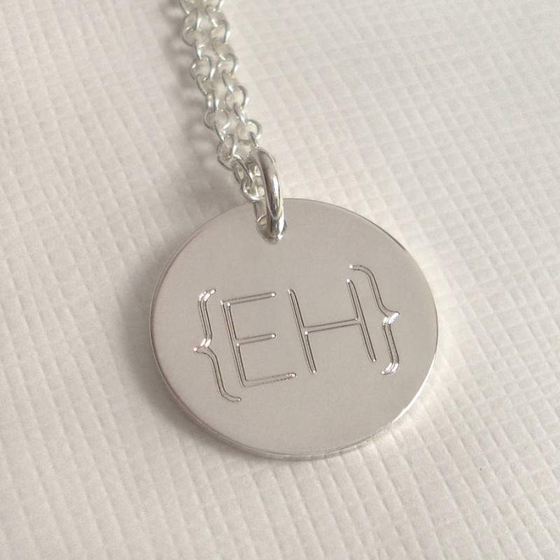 Modern Monogram Parentheses Necklace Modern Monogram Parentheses Necklace