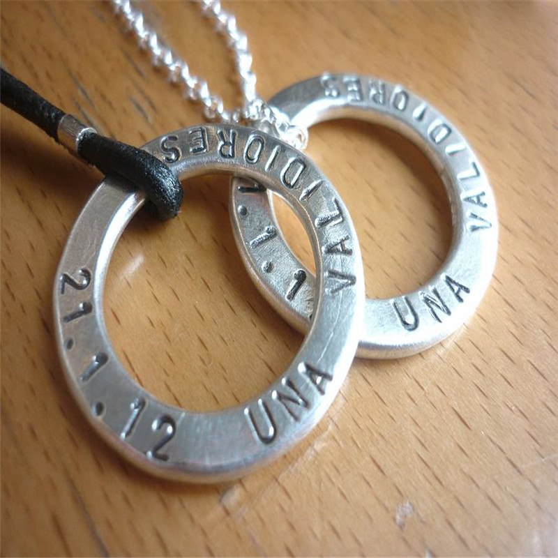 Two Personalised Wedding Necklaces Two personalised wedding necklaces for a couple