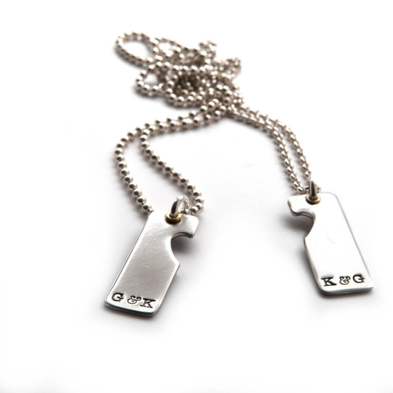 Personalised Heart Cut-Out Necklace for Couples Personalised heart cut-out necklace for couples