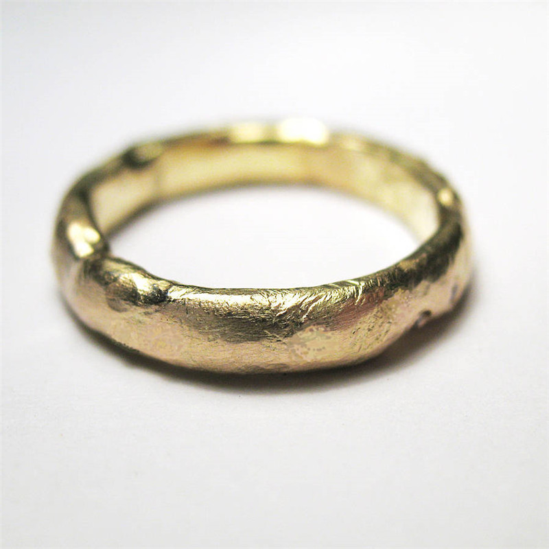 Organic D-section ring Handmade organic D-section ring, 4 mm wide