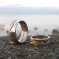 Personalised Two Tone Gold Coastline Ring Personalised two tone gold coastline ring