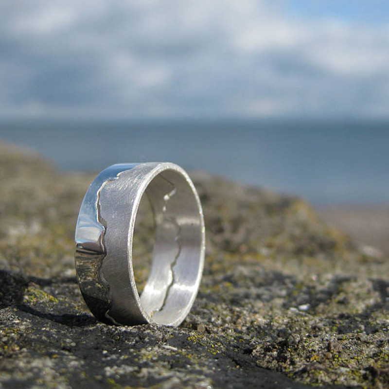 Men's Coastline Map Ring Personalised men's coastline map ring product image