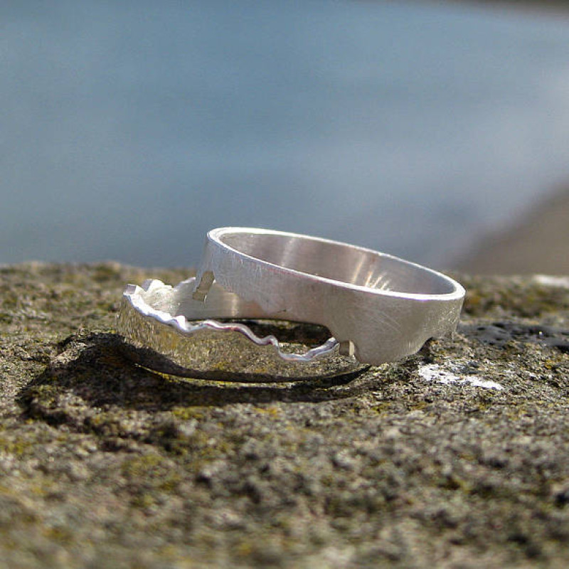 Men's Coastline Map Ring Personalised men's coastline map ring product image