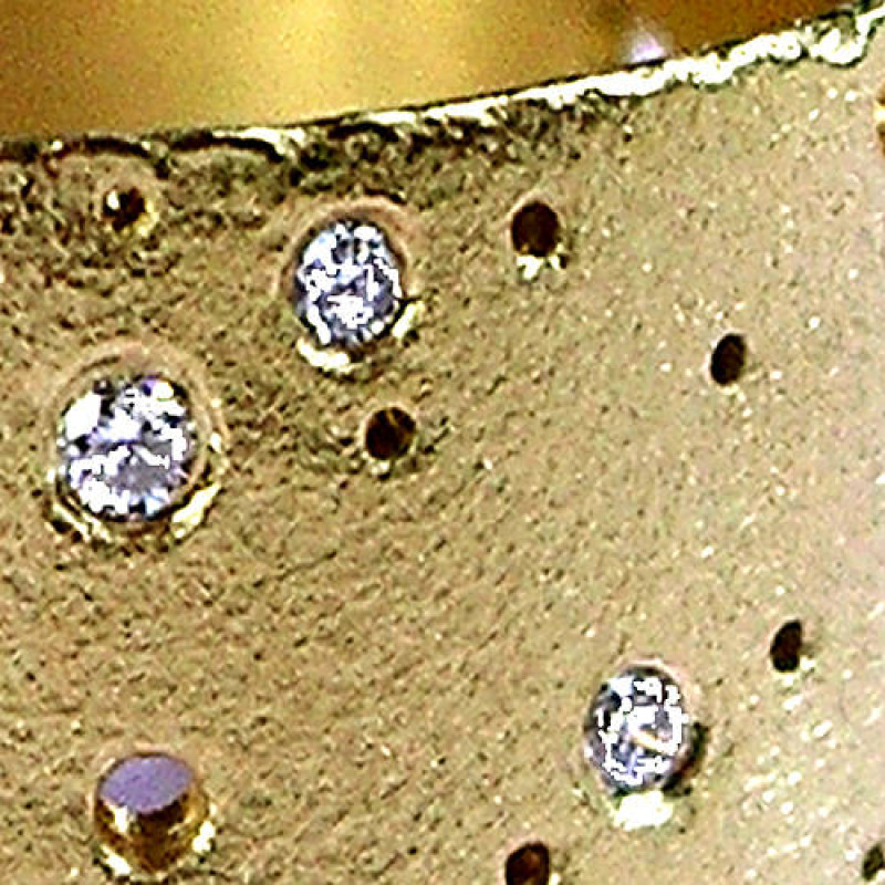 Handmade Diamond Ring Detail Detail view of the handmade diamond ring