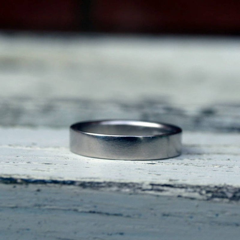 18ct White Gold Flat Wedding Band 18ct White Gold Flat Wedding Band product view