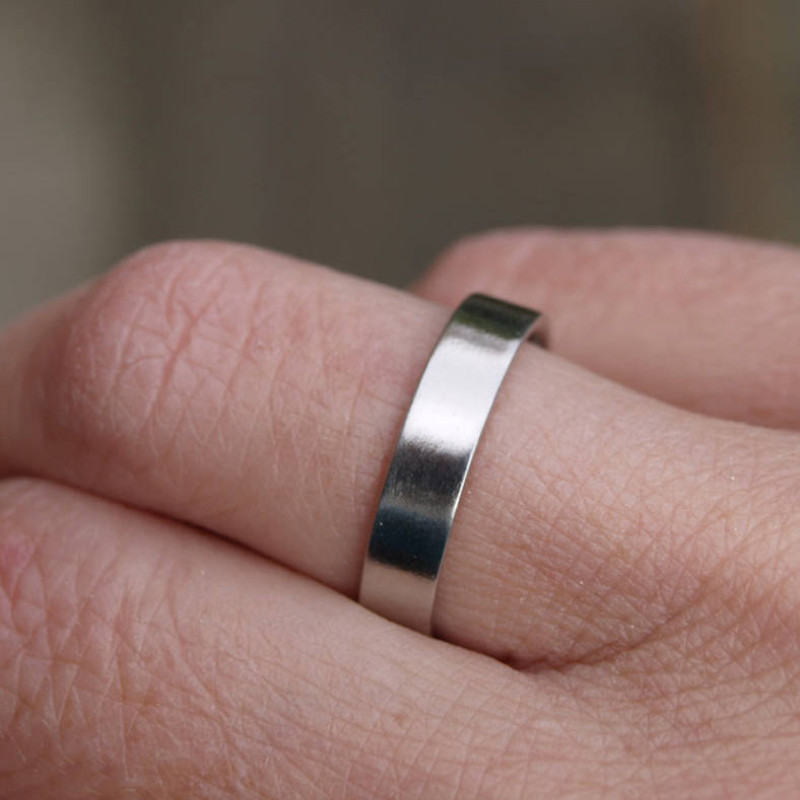 18ct White Gold Flat Wedding Band 18ct White Gold Flat Wedding Band product view