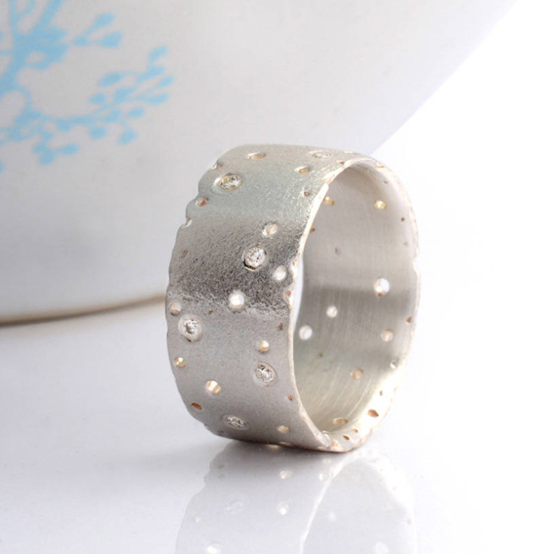 Patterned Silver Band Patterned silver band ring product image