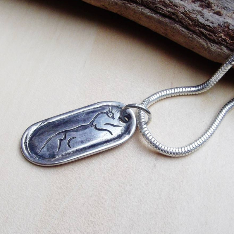 Uffington Horse silver pendant