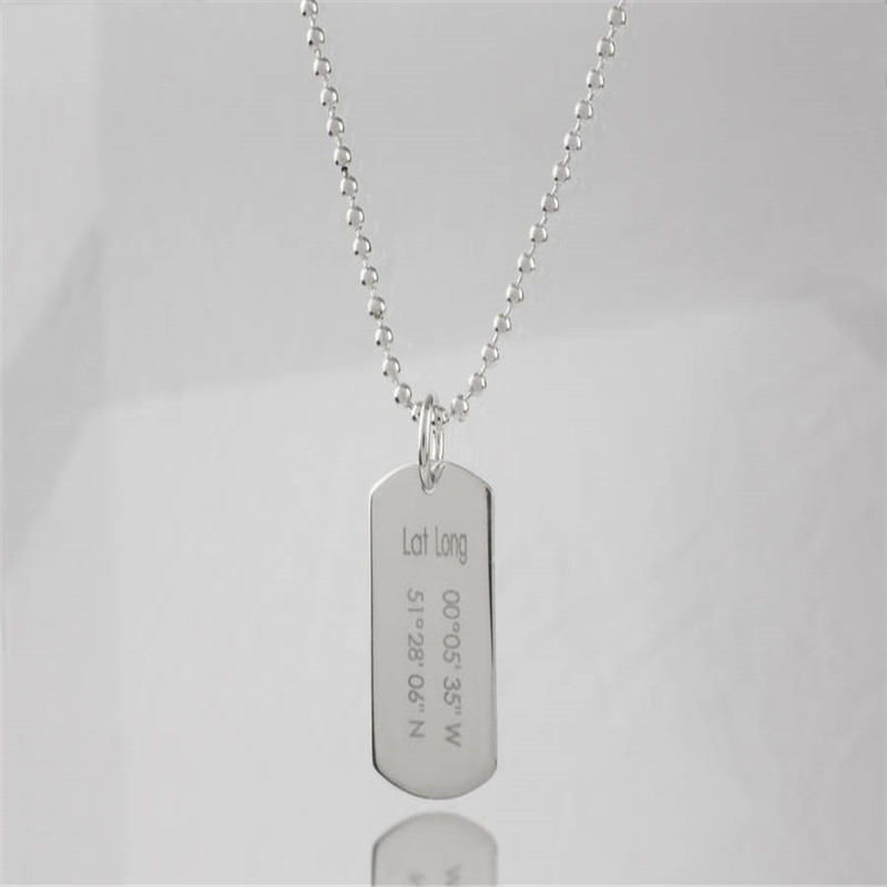 Personalised Coordinates Dog Tag Necklace Personalised coordinates dog tag necklace