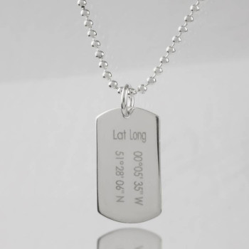 Personalised Coordinates Dog Tag Necklace Personalised Coordinates Dog Tag Necklace