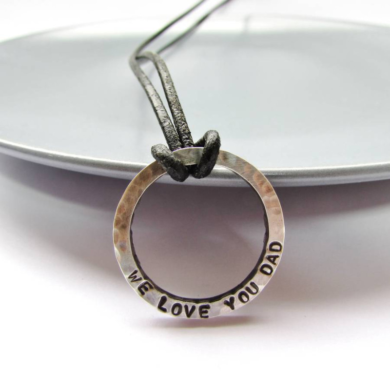 Personalised Daddy Necklace with circular pendant