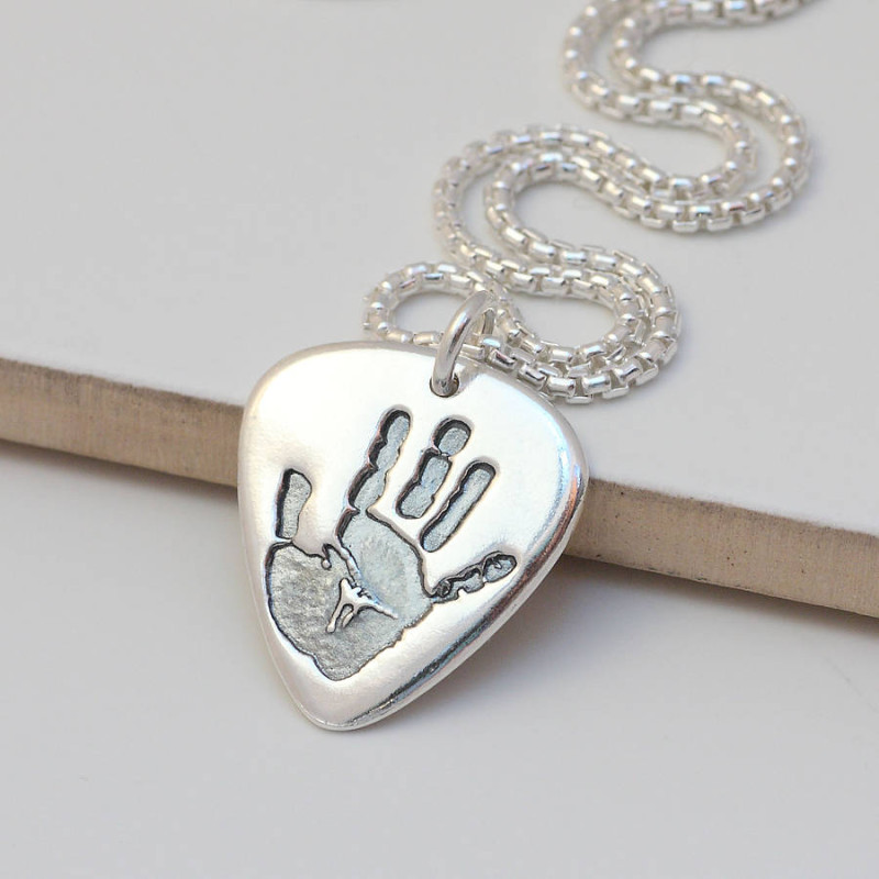 Men's Personalised Hand or Footprint Necklace Personalised men's hand or footprint necklace