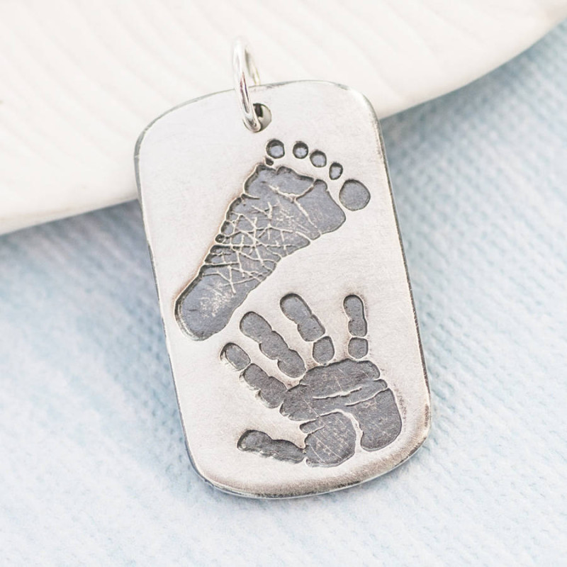Personalised Handprint Footprint Dog Tag Personalised handprint footprint dog tag jewellery view