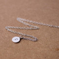 Personalised Initial Necklace with 9 mm Disc Tag Personalised initial necklace with a round disc tag