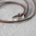 Personalised Engraved Ring Leather Necklace Personalised engraved ring on an adjustable leather necklace