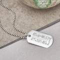 Personalised location coordinates dogtag necklace
