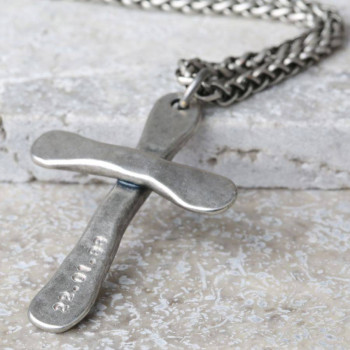 Personalised Mens Antique Cross Necklace Personalised Mens Antique Cross Necklace