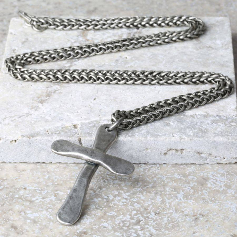 Personalised Men's Antique Cross Necklace Personalised men's antique cross necklace with cross pendant